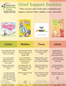 Grief support book recommendations from littles through adults.