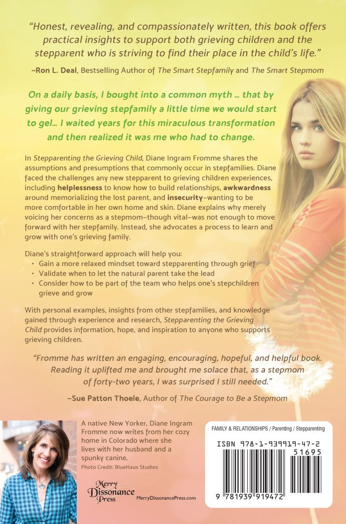 This is the back cover of Stepparenting the Grieving Child